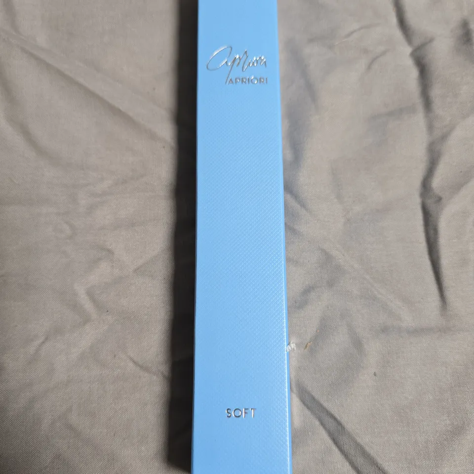 APPROXIMATELY 140 APRIORI TOOTHBRUSH SOFT – PEACEFUL SKY SILVER (BLUE BRISTLES)