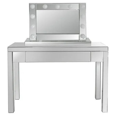 BOXED RIALTO MIRRORED DRESSING TABLE WITH LIT HOLLYWOOD MIRROR - FSC® CERTIFIED (2 BOXES)