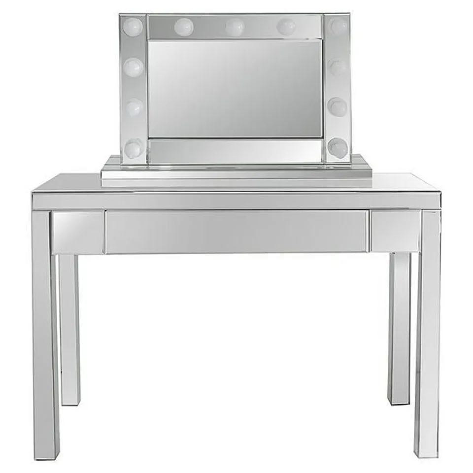 BOXED RIALTO MIRRORED DRESSING TABLE WITH LIT HOLLYWOOD MIRROR - FSC® CERTIFIED (2 BOXES) RRP £249