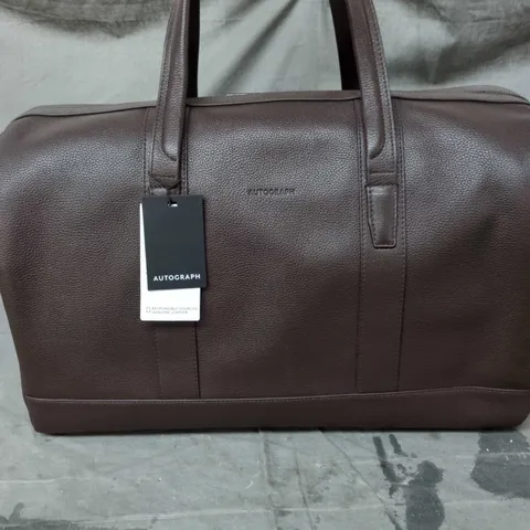 AUTOGRAPH BROWN LEATHER HOLDALL
