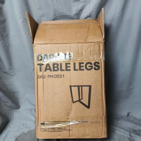 2 x DARPHE TABLE LEGS – BLACK SQUARE-FRAME BASE WITH SCREWS