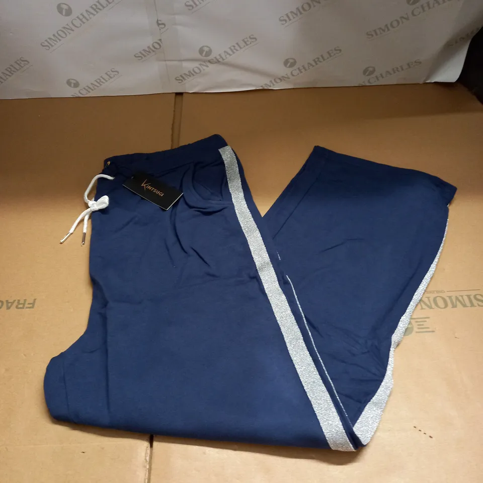 KINTSUGI WOMENS NAVY BLUE JOGGERS SIZE 18
