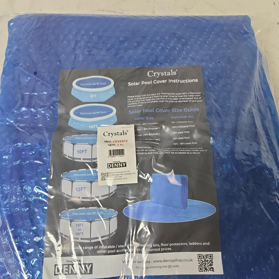 DENNY CRYSTALS SOLAR POOL COVER – BLUE (6–18 FT)
