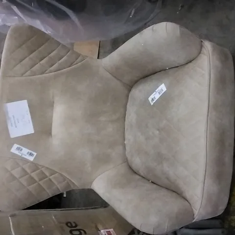 QUALITY DESIGNER SWIVEL PLUSH BEIGE ARMCHAIR