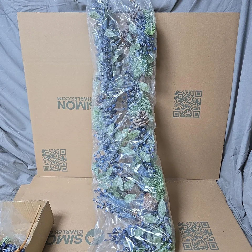 2X GISELA GRAHAM FAUX FLOWER FROSTED BERRY TYPE