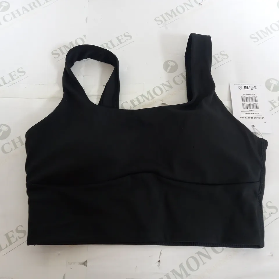 GYMSHARK LONGLINE SPORTS BRA IN BLACK - SMALL