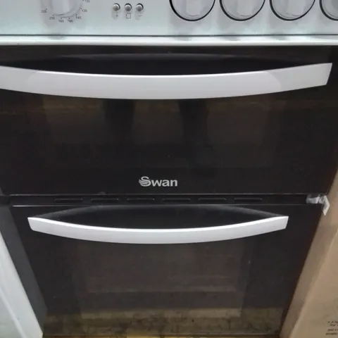 SWAN SX16730W 60CM ELECTRIC DOUBLE OVEN CERAMIC HOB COOKER - WHITE