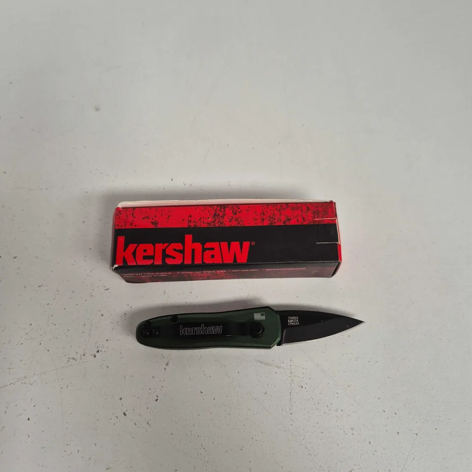 KERSHAW FOLDING KNIFE – BLACK HANDLE (BOXED)