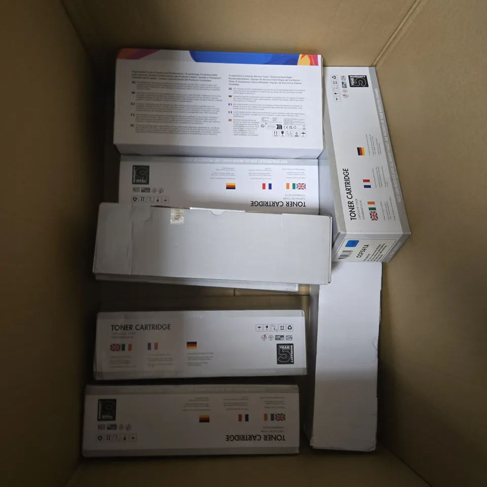 BOX OF APPROXIMATELY 7 ASSORTED TONER CARTRIDGES