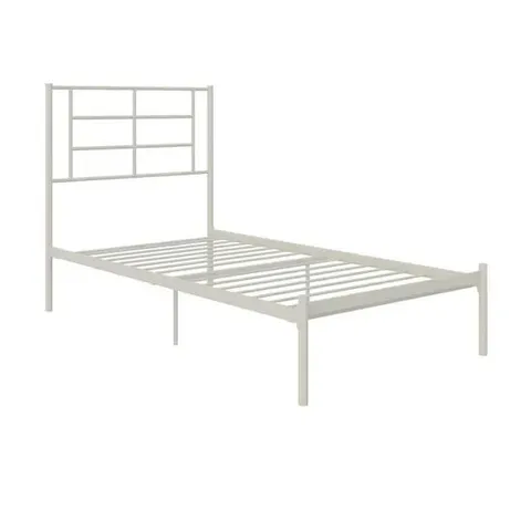 BOXED DOREL JENSEN SINGLE WHITE METAL BED