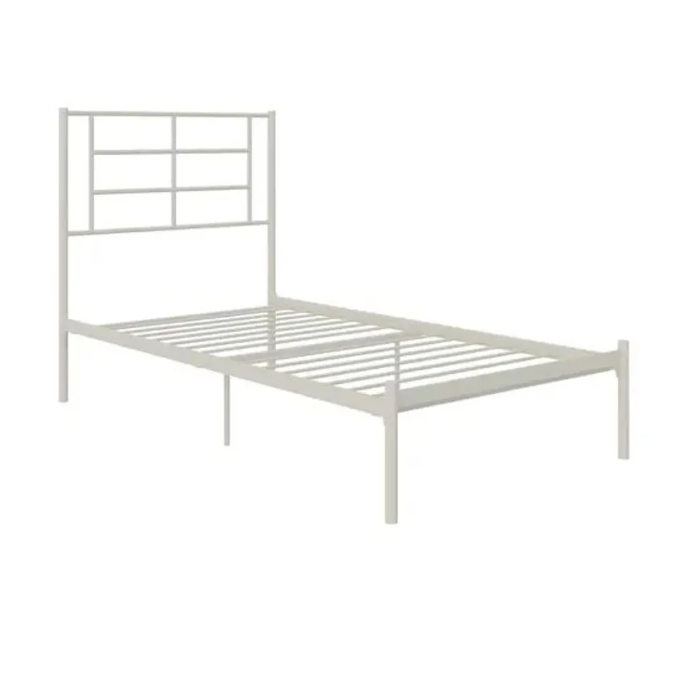 BOXED DOREL JENSEN SINGLE WHITE METAL BED