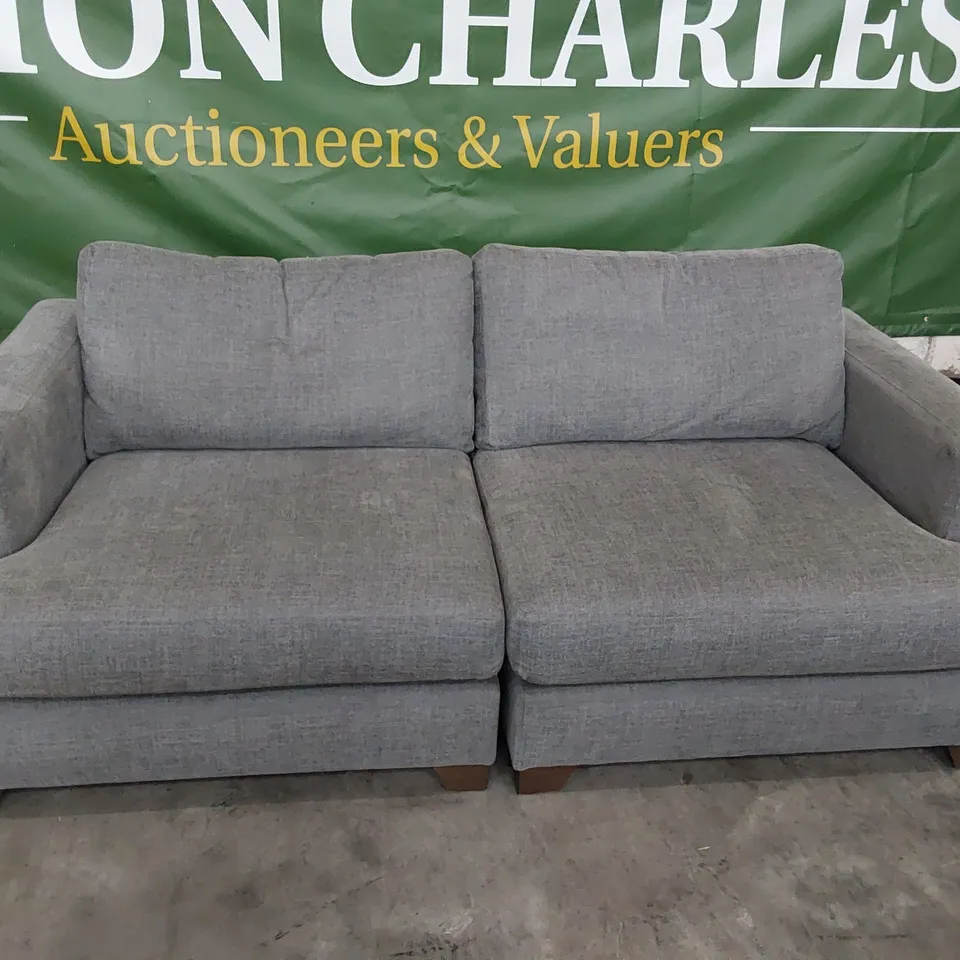 QUALITY BRITISH DESIGNER LOUNGE Co. TWO SEATER SOFA GREY FABRIC 