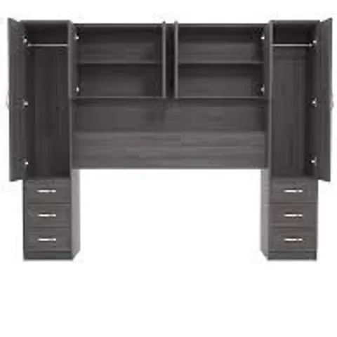 BOXED CAMBERLEY OVERBED WARDROBE - DARK OAK (3 BOXES)