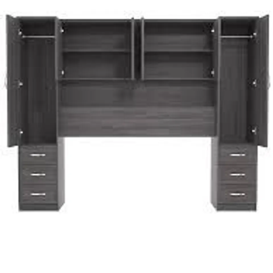 BOXED CAMBERLEY OVERBED WARDROBE - DARK OAK (3 BOXES)