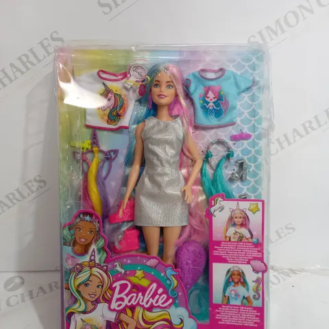 BARBIE FANTASY HAIR DOLL WITH MERMAID UNICORN LOOKS