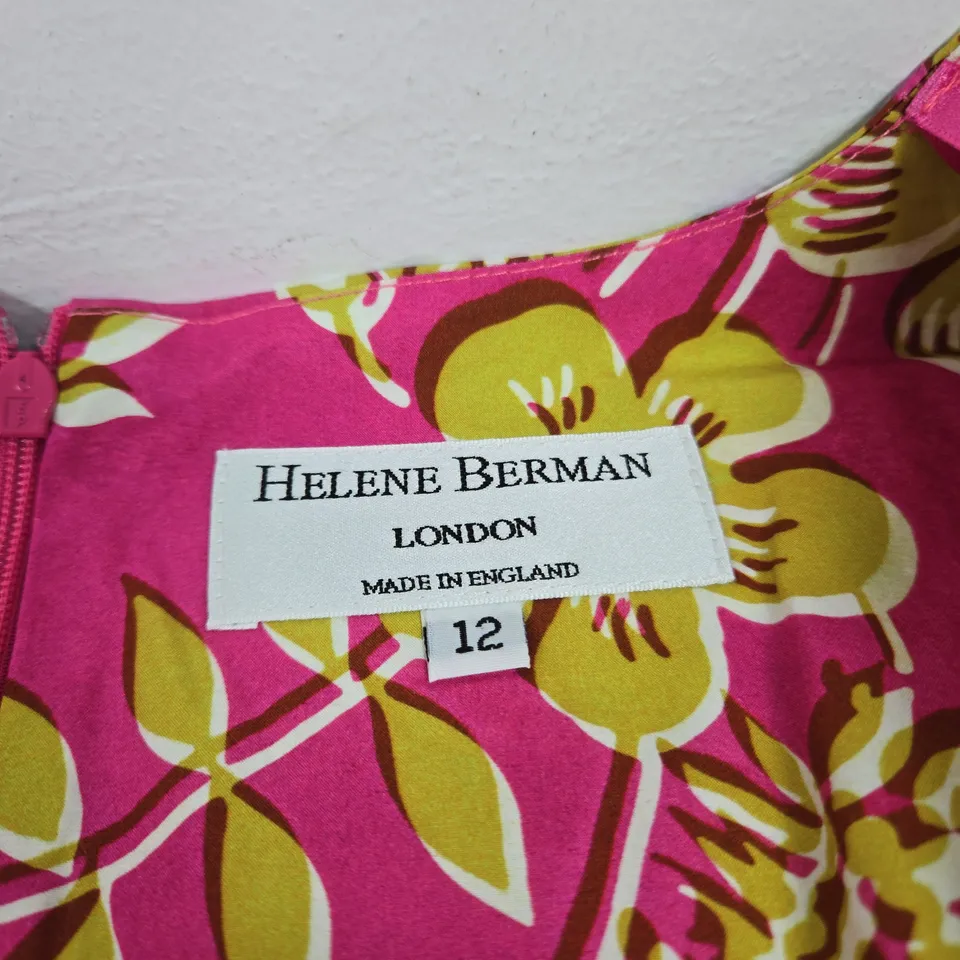 HELENE BERMAN LONDON PINK FLORAL DRESS, UK 12
