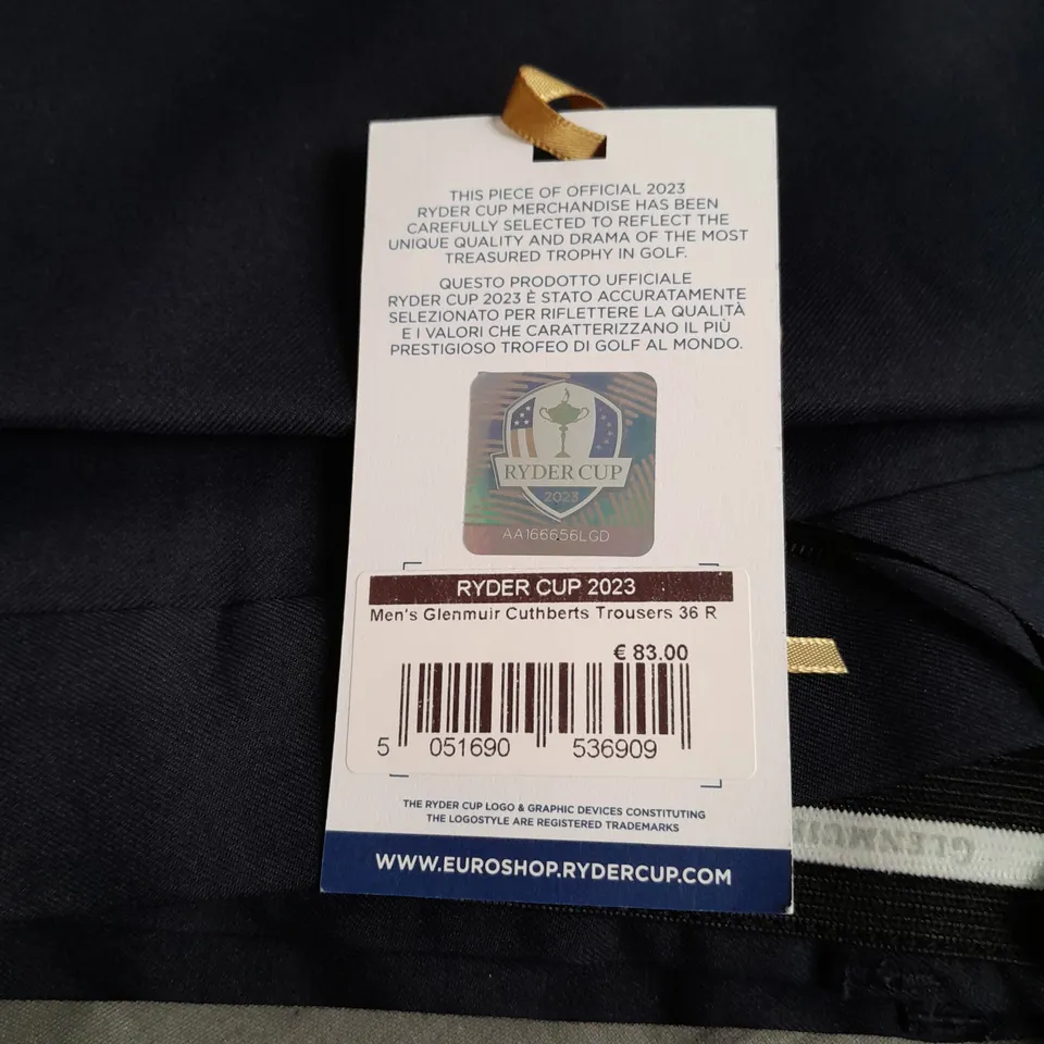 GLENMUIR RYDER CUP 2023 MEN'S CUTHBERTS TROUSERS IN NAVY SIZE 36R