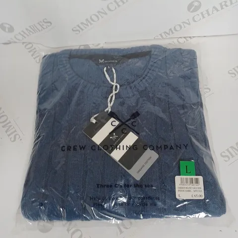 BAGGED CREW CLOTHING COMPANY CABLE CREW JUMPER SIZE L