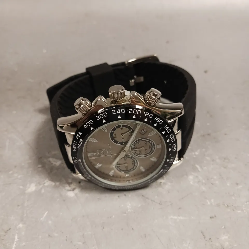 MENS FRANK SCHMIDT WATCH – MULTI FUNCTION SUB DIALS WITH DATE – HQ RUBBER SPORTS STRAP