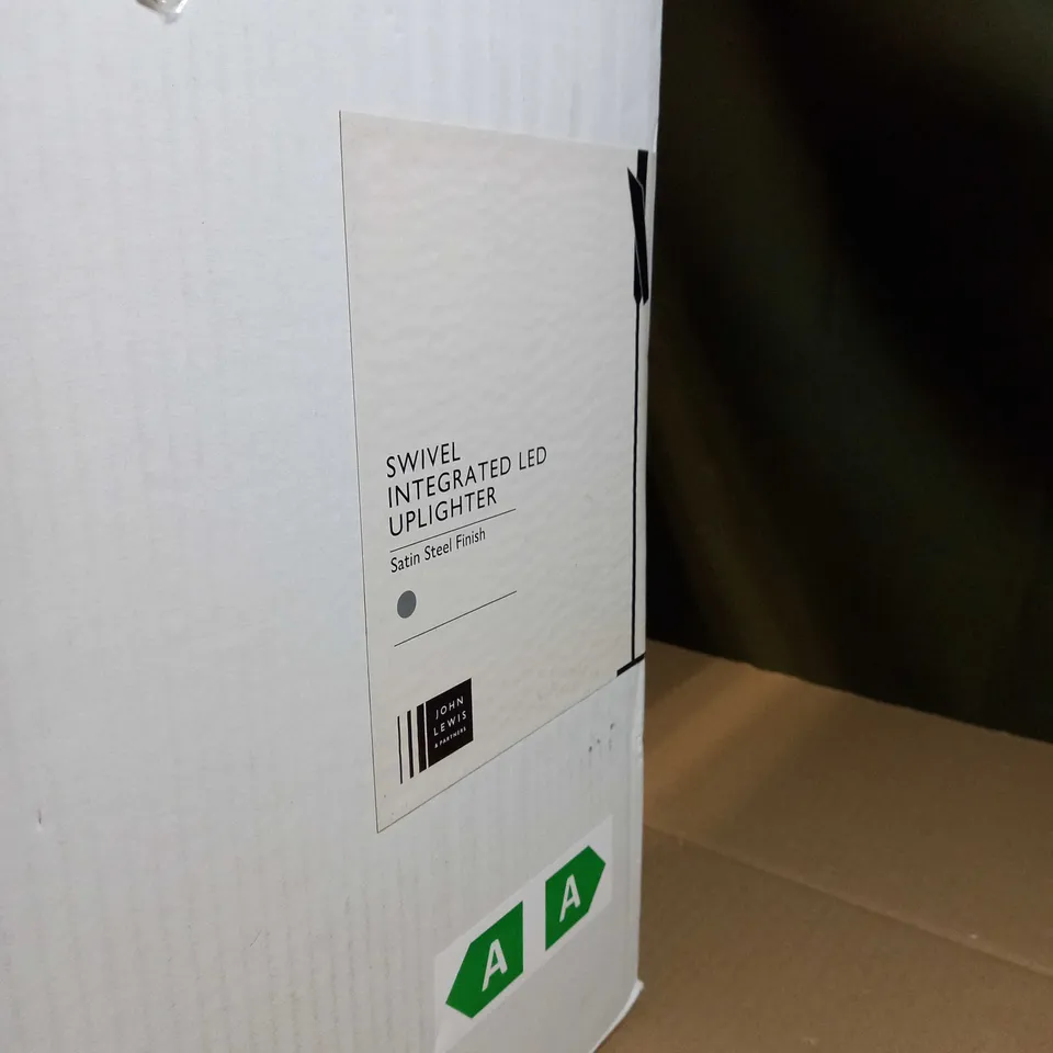 BOXED SWIVEL INTEGRATED SATIN STEEL FINISH LED UPLIGHTER