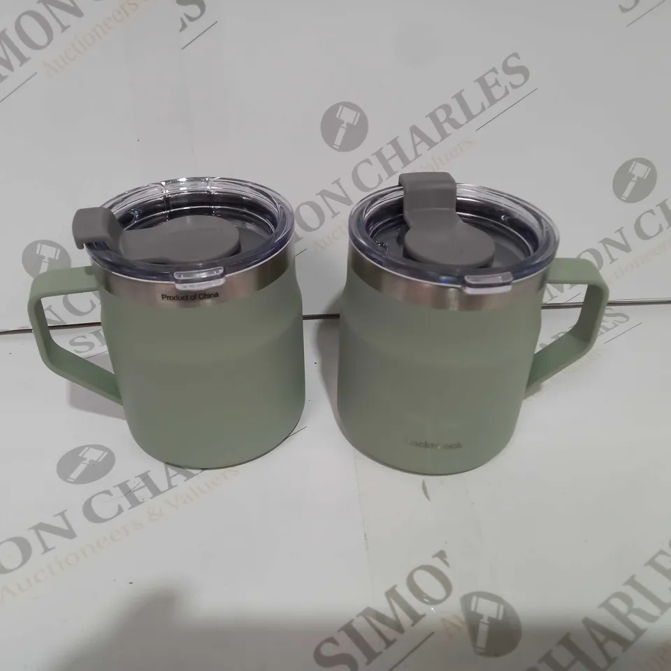 BOXED LOCK & LOCK SET OF INSULATED STAINLESS STEEL MUGS, SAGE