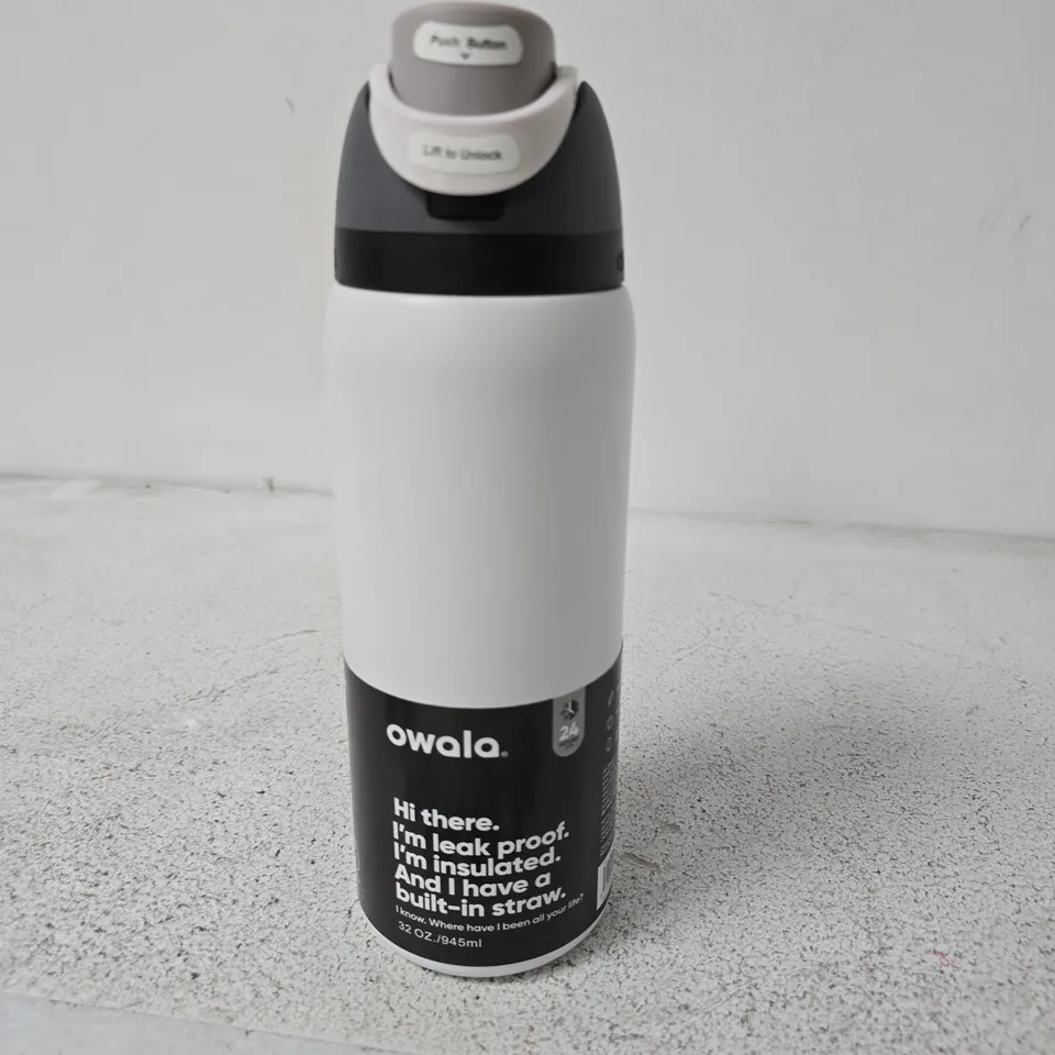 OWALA INSULATED WATER BOTTLE 32 OZ / 945 ML – LEAK-PROOF, BUILT-IN STRAW