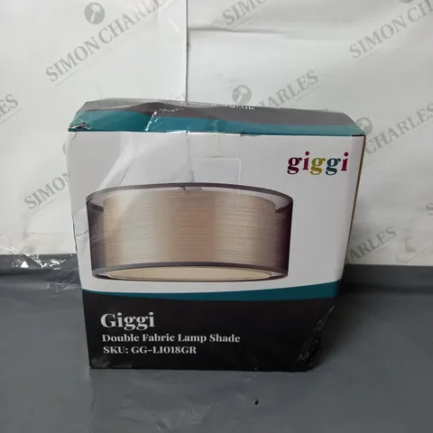 GIGGI DOUBLE FABRIC LAMP SHADE GREY