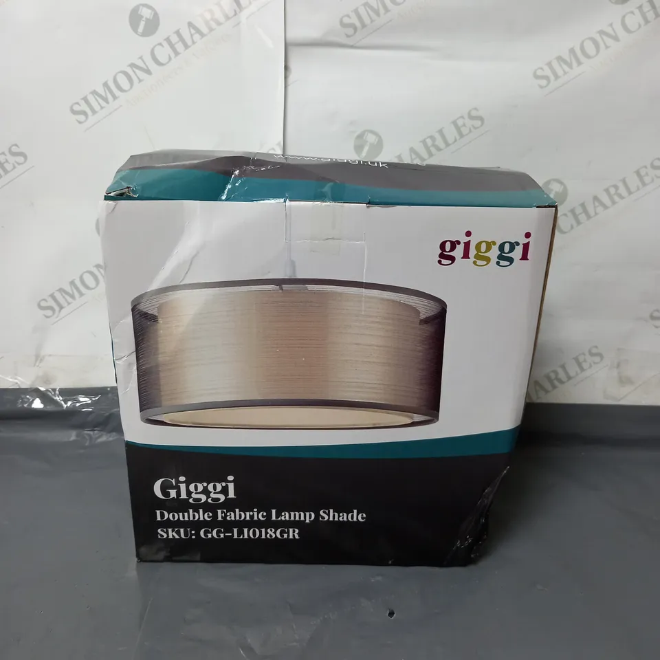 GIGGI DOUBLE FABRIC LAMP SHADE GREY