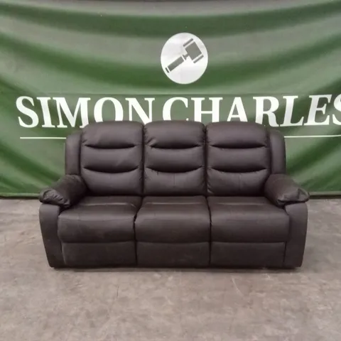 ROTHBURY LUXURY FAUX LEATHER HIGH BACK 3 SEATER MANUAL RECLINER SOFA