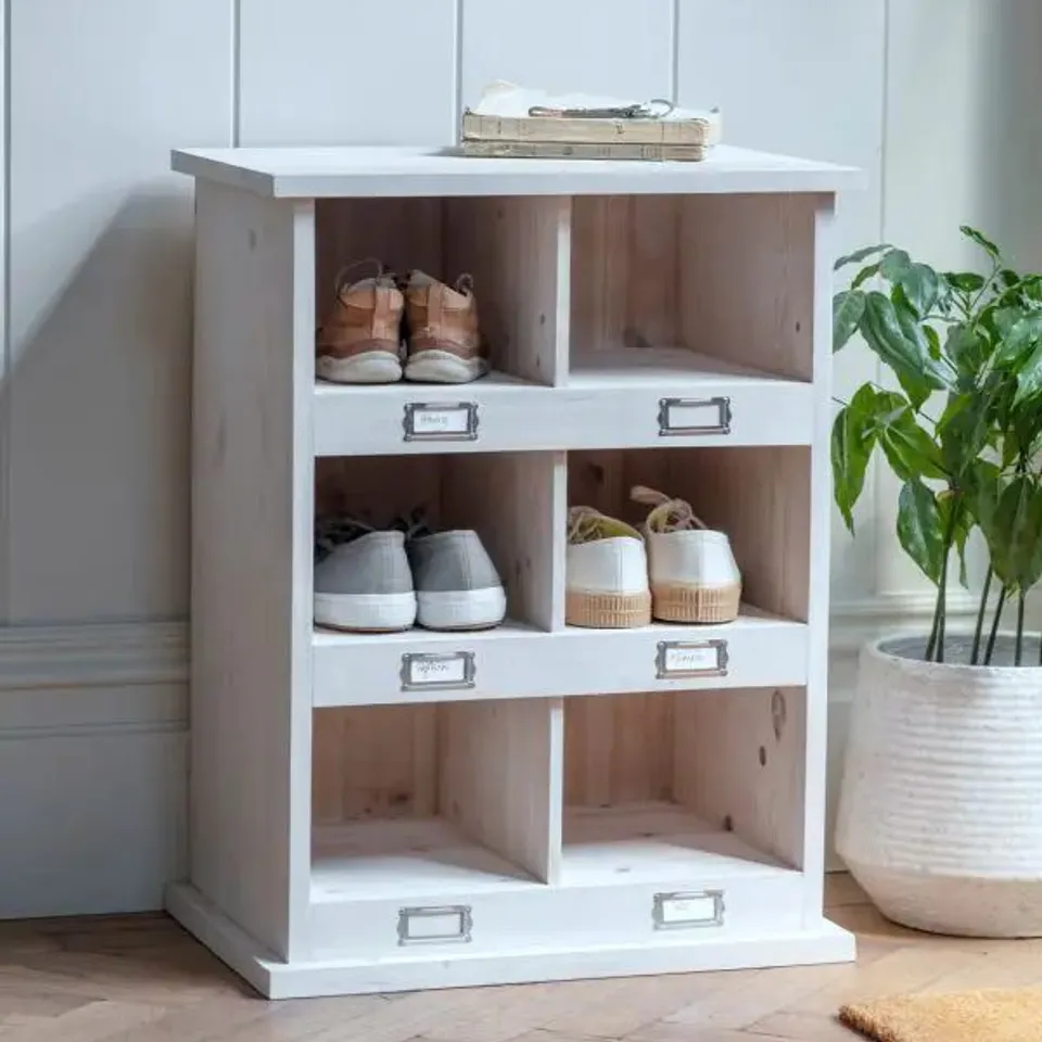 BOXEX CHEDWORTH 6 SHOE LOCKER - WHITEWASH SPRUCE (1 BOX)