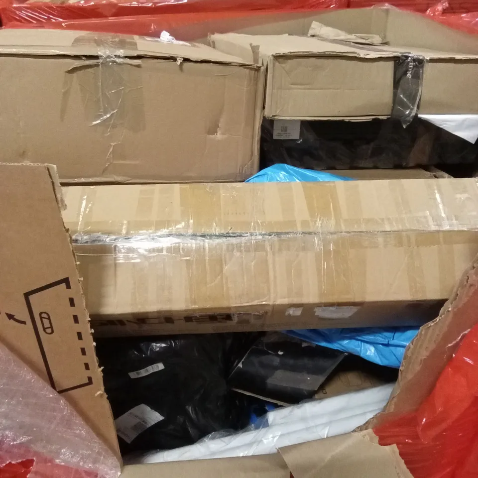 PALLET OF ASSORTED ITEMS INCLUDING: FOAM MATS, ESPRESSO MACHINE, BOXED FURNITURE ETC