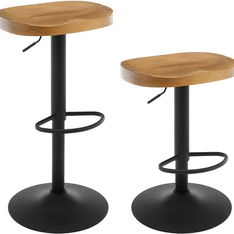 BOXED WOLTU BAR STOOLS SET OF 2 DARK WOOD