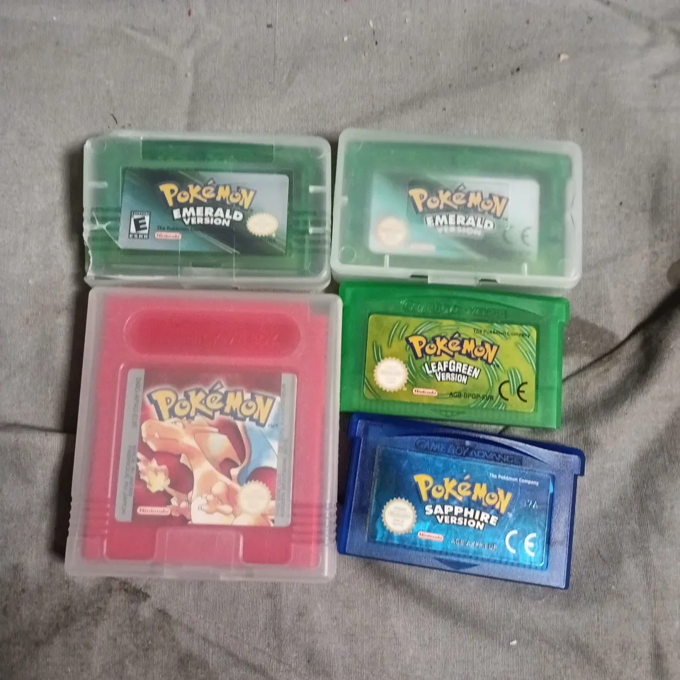 5 X ASSORTED POKEMON CARTRIDGE VIDEO GAMES