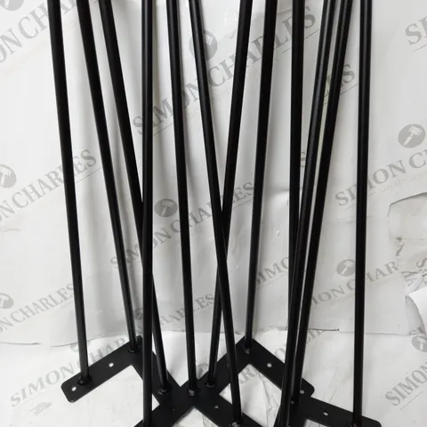 SET OF 4 BLACK METAL TABLE LEGS 