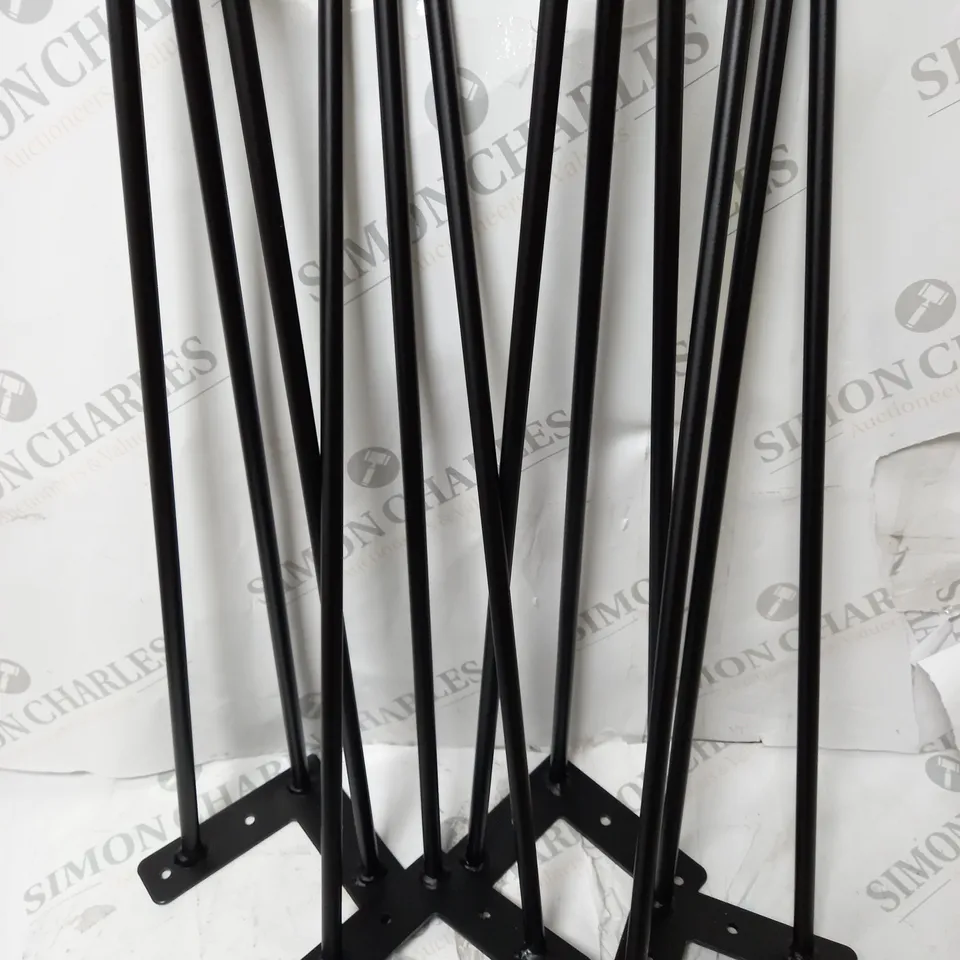 SET OF 4 BLACK METAL TABLE LEGS 