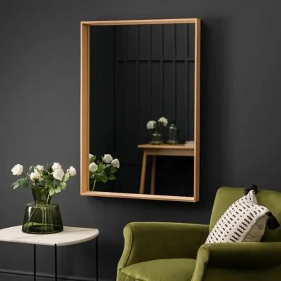 BOXED WEYBRIDGE WOOD FLAT MIRROR 