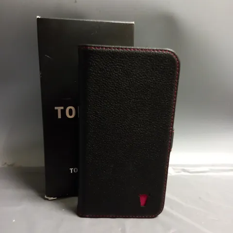 TORRO GENUINE LEATHER BLACK MOBILE PHONE CASE - MODEL UNSPECIFIED