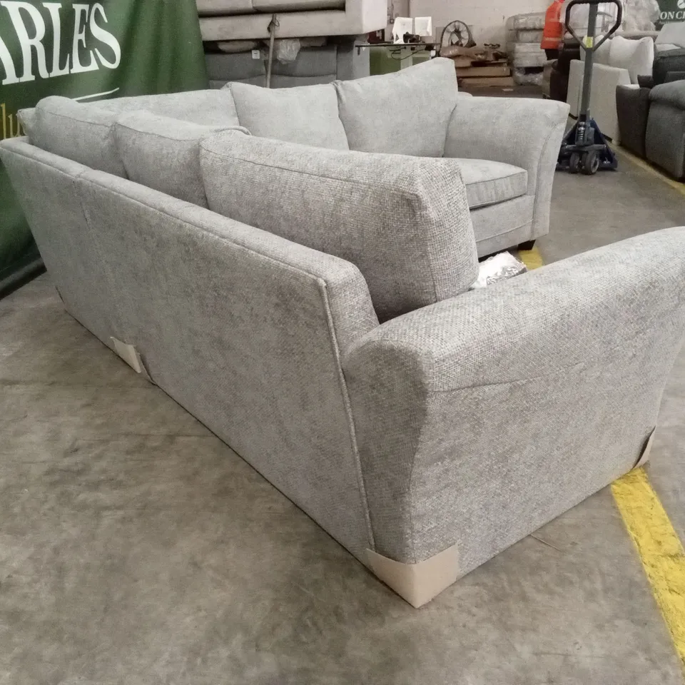 DURY CHUNKY WEAVE STANDARD BACK CORNER GROUP SOFA - GREY RRP £1149