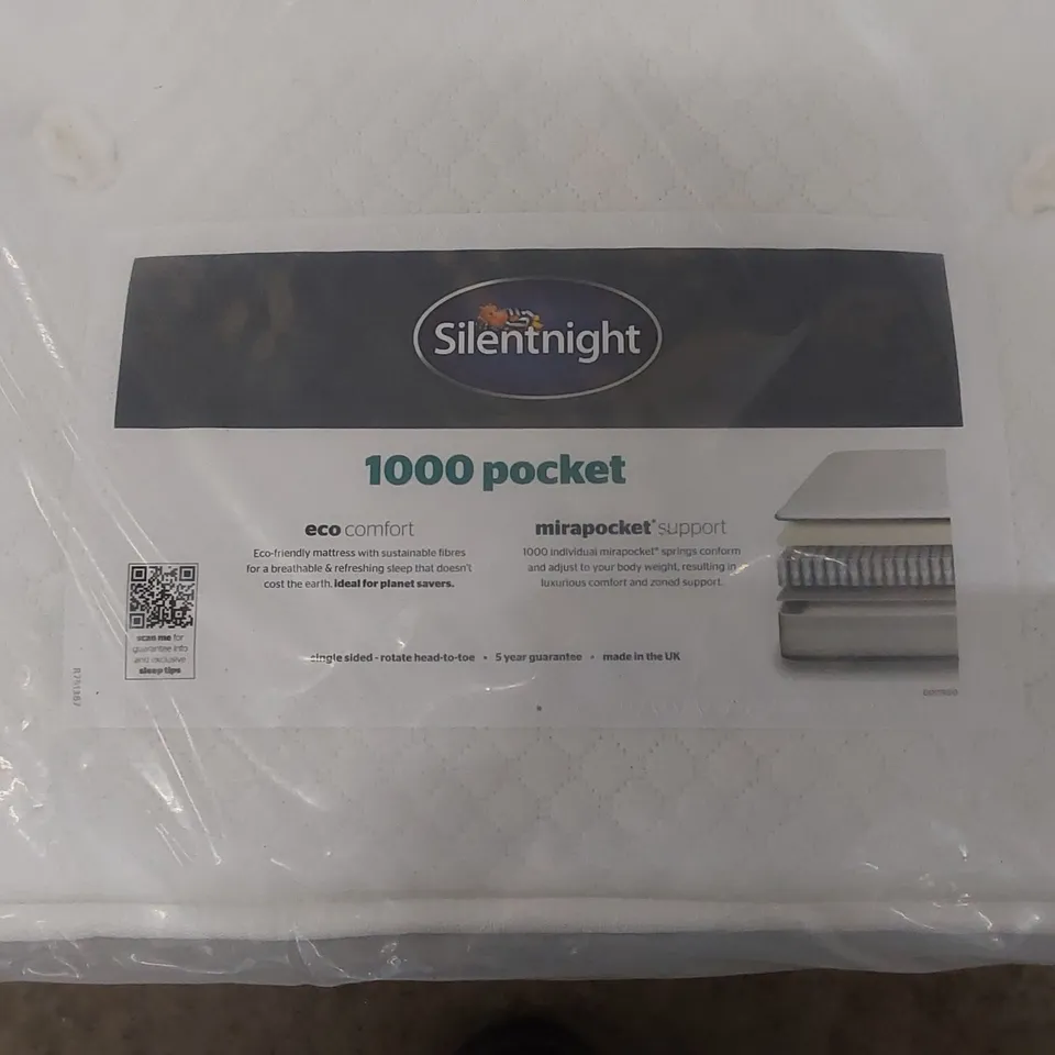 BAGGED DESIGNER KING SIZE 150CM SILENTNIGHT MIA 1000 POCKET ORTHO FIRM MATTRESS RRP £699