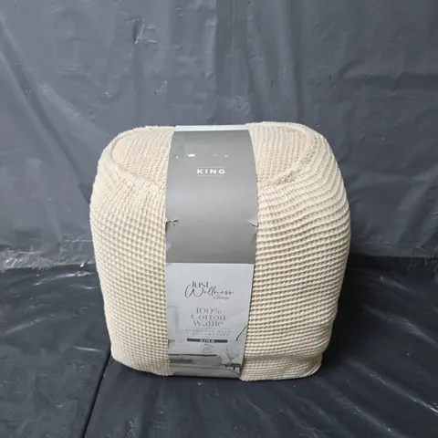 JUST WELLNESS 100% COTTON WAFFLE DUVET SET WITH PILLOWCASES - KING