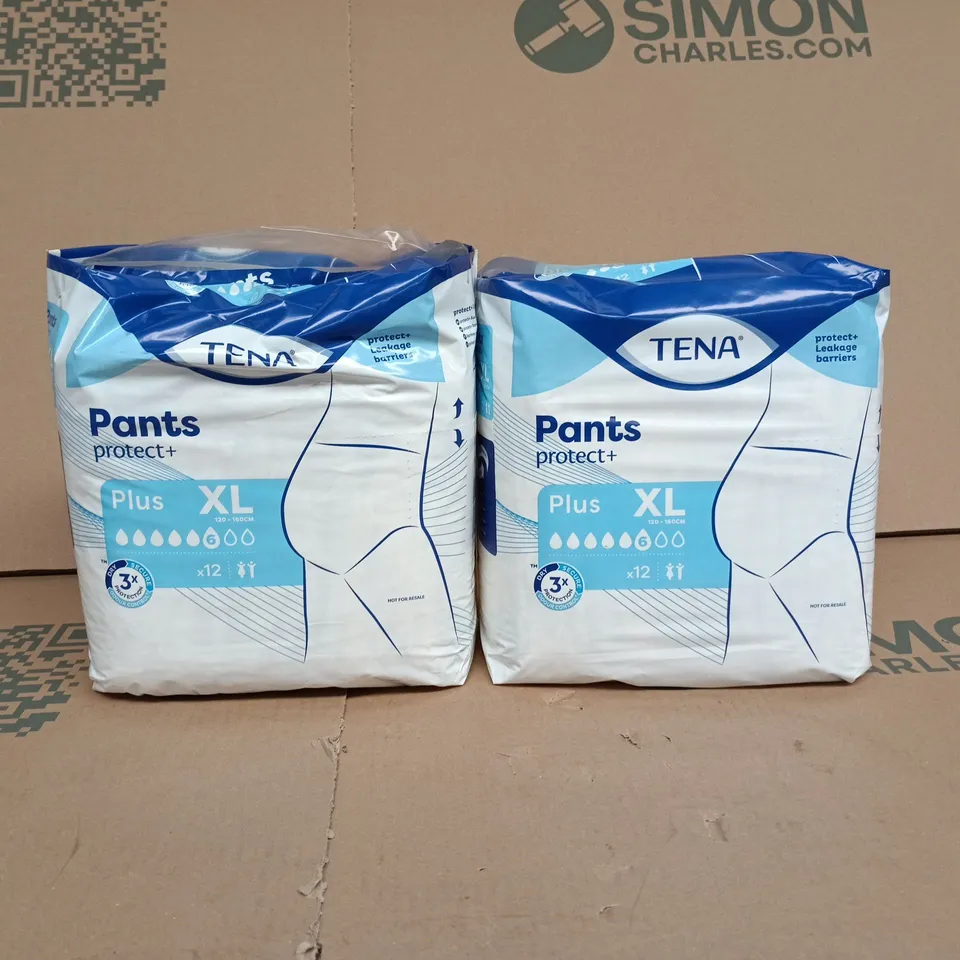 2 X TENA PANTS PROTECT+ XL 12 PACK