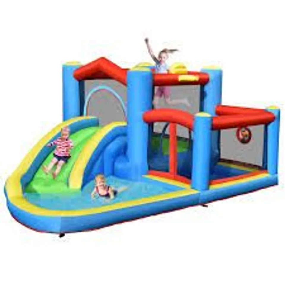 BOXED INFLATABLE BOUNCE CASTLE WITH STAKES WITHOUT BLOWER