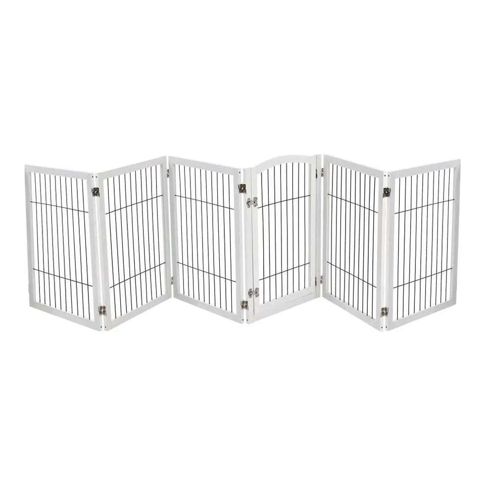 BOXED METAL AND MANUFACTURED WOOD FREE STANDING PET GATE (1 BOX)