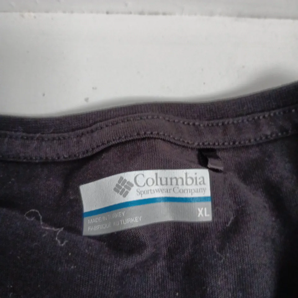 COLUMBIA SPORTSWEAR RAGLAN TOP – BLACK WITH GREY SLEEVES, XL (MEN'S)