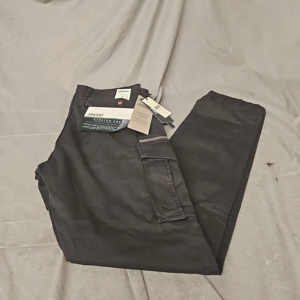 883 POLICE STRETCH CARGO PANTS IN BLACK SIZE W30 L34