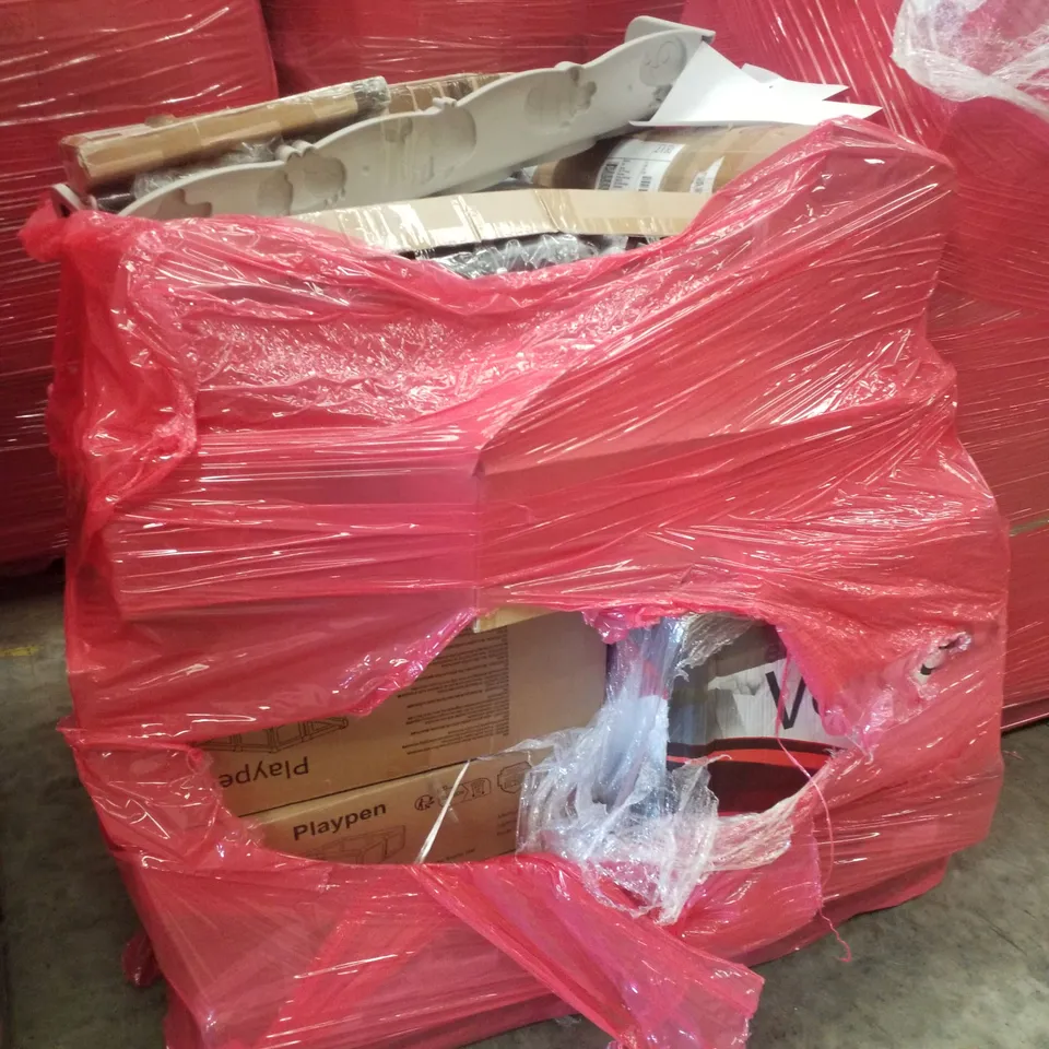 PALLET CONTAINING ASSORTED PRODUCTS INCLUDING PLAYPENS & MINNIE MOUSE TINY TREK WALKER