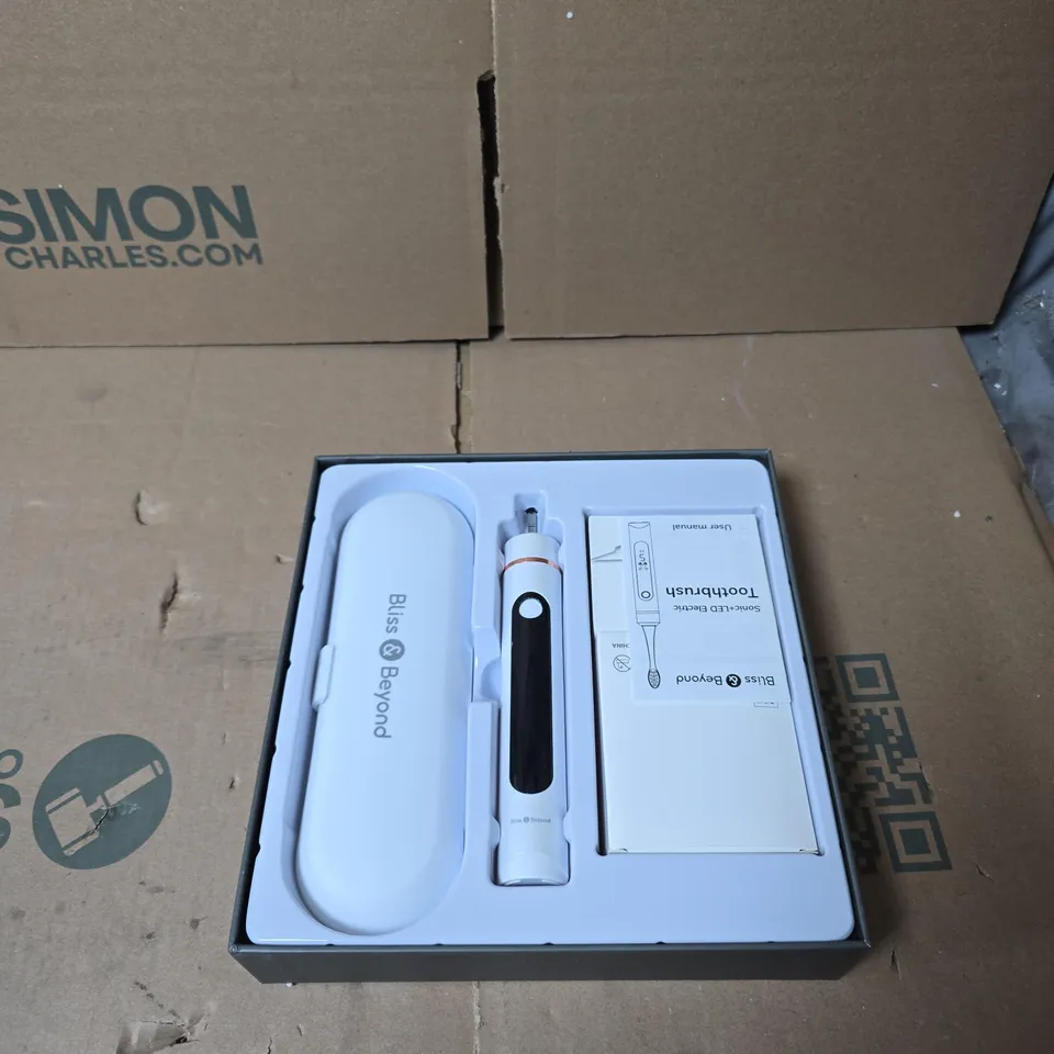 Bliss & Beyond Sonic+LED Electric Toothbrush – Boxed White with Travel Case 