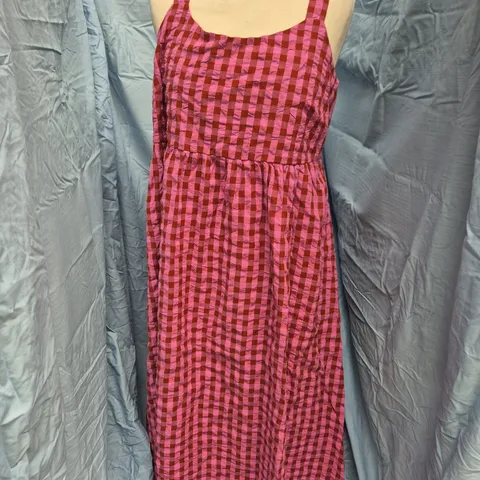 SEASALT CORNWALL LAITY DRESS PETITE IN GINGHAM CHECK BURNT UMBER SIZE 14