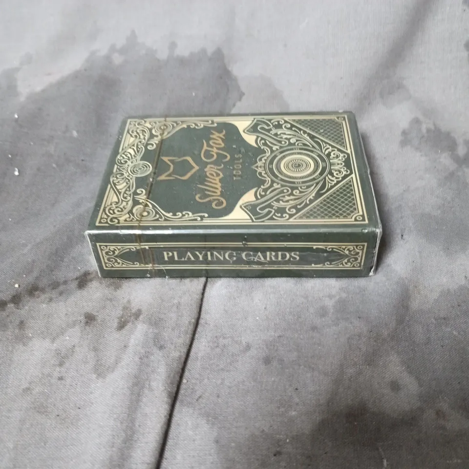 APPROXIMATELY 10 X SILVER FOX TOOLS PLAYING CARDS – ORNATE DECK IN DECORATIVE BOX