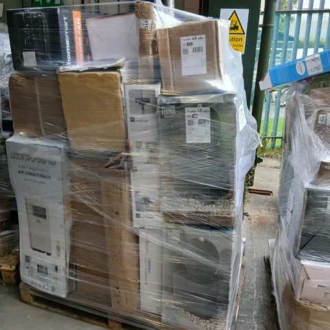 PALLET OF ASSORTED HOUSEHOLD PRODUCTS TO INCLUDE; DENWOOD AIR CONDITIONER, DAPPLE CASCADE WATER FEATURE, SOUL SMART BOOT MASSAGER AND KEPLIN VACUUM CLEANER